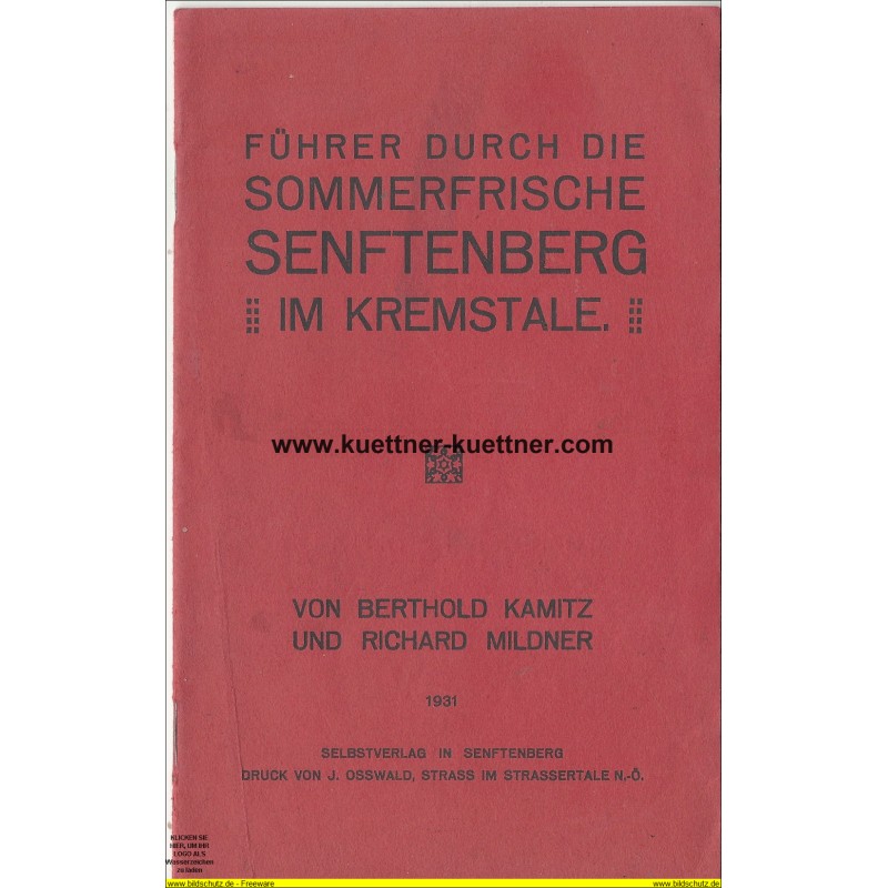 Führer durch die Sommerfrische Senftenberg (1931) Führer durch die Sommerfrische Senftenberg (1931)