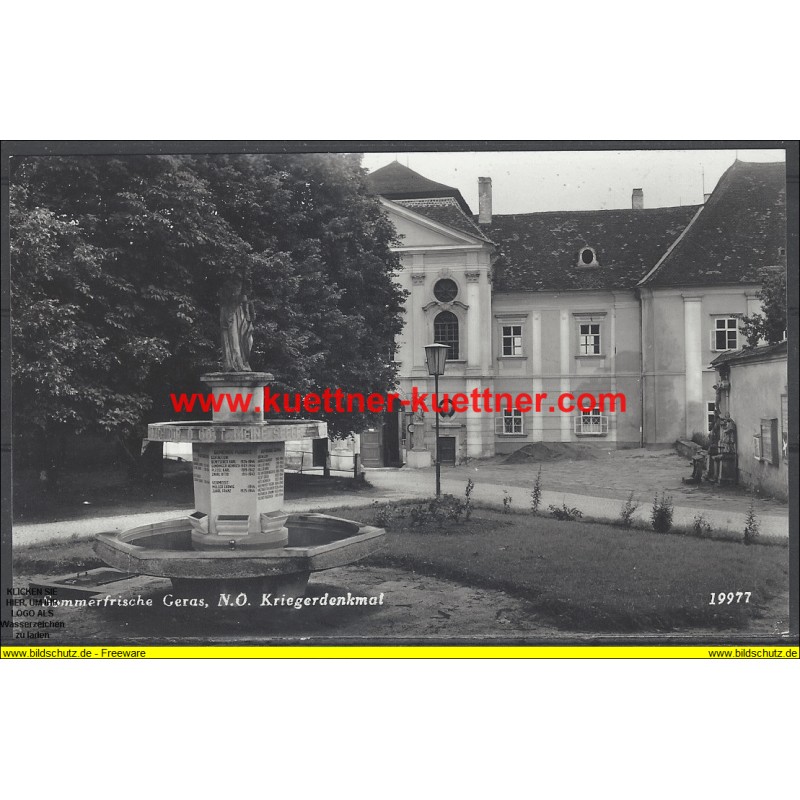 AK - Sommerfrische Geras, Kriegerdenkmal AK - Sommerfrische Geras, Kriegerdenkmal