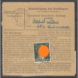 Paketkarte Auersthal nach Gleiß, Post Rosenau, ND | Küttner & Küttner