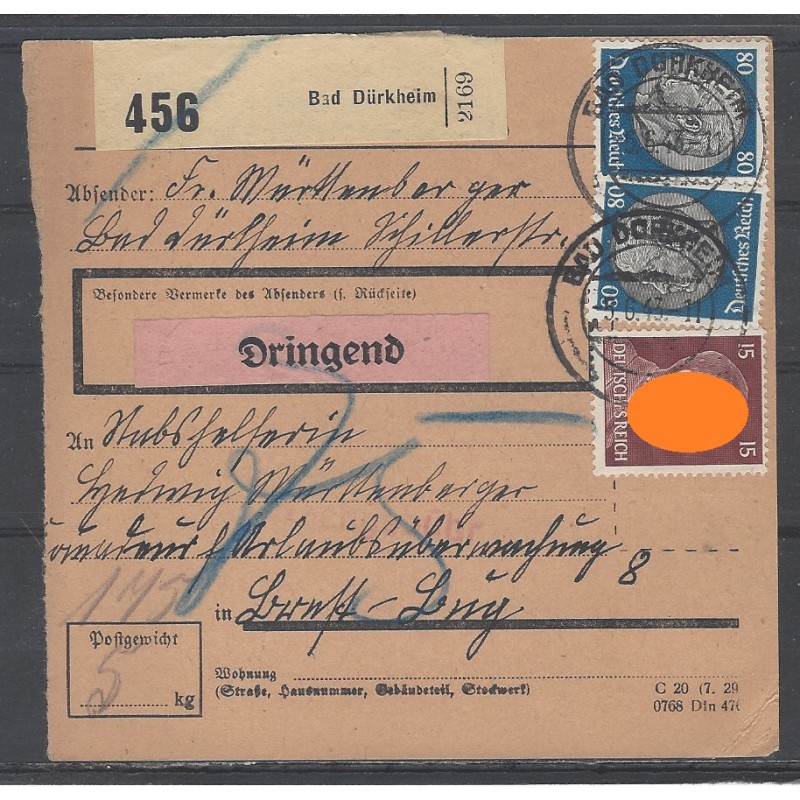 Paketkarte Bad Dürkheim nach Brest am Bug, Stabshelferin