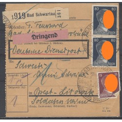Paketkarte Bad Schwartau nach Brest-Litowsk, Soldatenheim