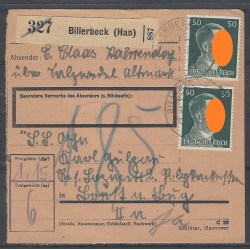 Paketkarte Billerbeck (Han) nach Brest a. Bug Res. Laz.