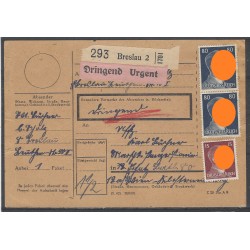 Paketkarte Breslau 2 nach Wien, Klosterneuburg