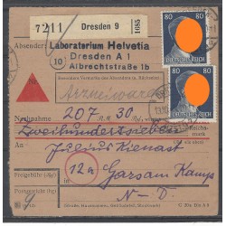 Paketkarte Dresden nach Gars a. K., Fa. Kienast