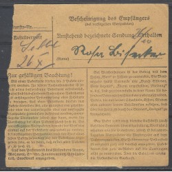 Paketkarte Ducherow nach Zitternberg, Post Gars a. K.