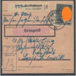 Paketkarte Greifenhagen nach Brest-Litowsk, Uffz.