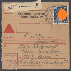 Paketkarte Hannover nach Messern, Kreis Horn