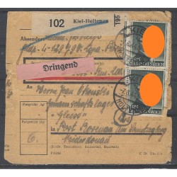 Paketkarte Kiel-Holtenau nach Gleiss, Post Rosenau, ND