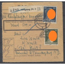 Paketkarte Königsberg (Pr.) nach Rosenau a. Sonntagsberg