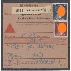 Paketkarte Köthen (Anhalt) nach Horn, ND