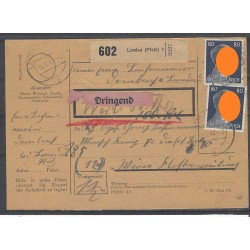 Paketkarte Landau nach Wien, Klosterneuburg, Ers. Bttl. 80