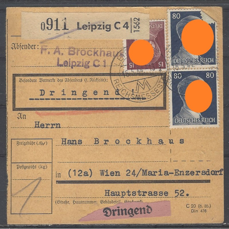 Paketkarte Leipzig nach Wien, Maria-Enzersdorf Paketkarte Leipzig nach Wien, Maria-Enzersdorf