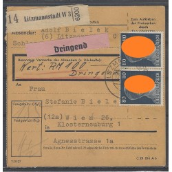 Paketkarte Litzmannstadt nach Wien, Klosterneuburg