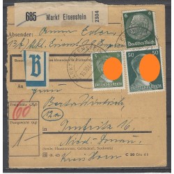 Paketkarte Markt Eisenstein nach Irnfritz, Kr. Horn, ND