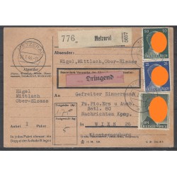 Paketkarte Metzeral nach Wien, Klosterneuburg, Pz. Pi. Batl. 80