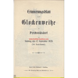 Erinnerungsblatt an die Glockenweihe in Perchtoldsdorf 12. Sept. 1926