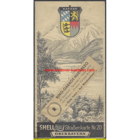 Shell Straßenkarte Reisedienst Nr. 20 Oberbayern