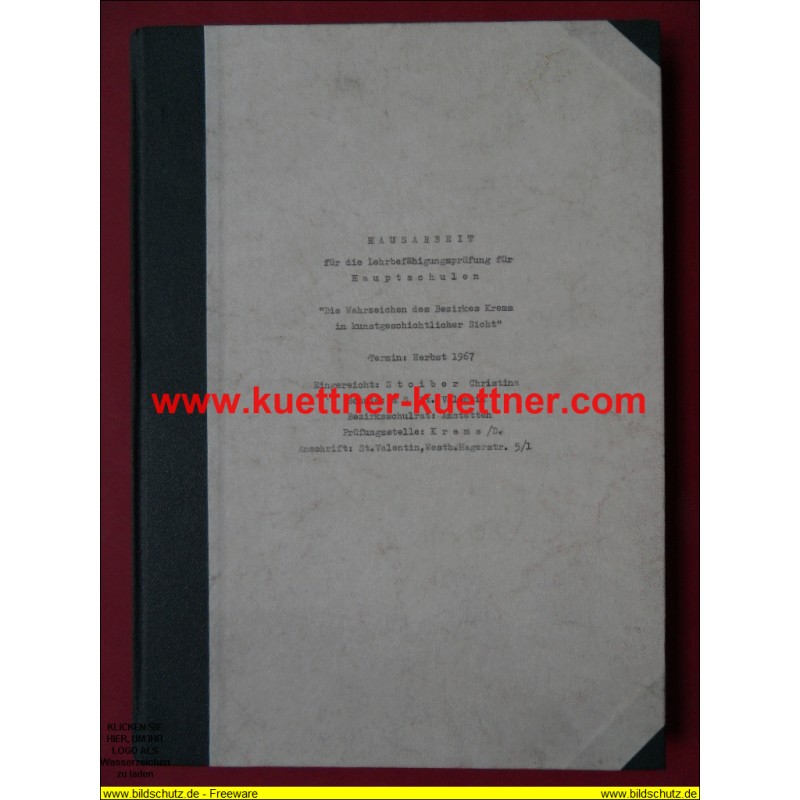 Die Wahrzeichen des Bezirkes Krems in kunstgeschichtlicher Sicht (1967) Die Wahrzeichen des Bezirkes Krems in kunstgeschichtlicher Sicht (1967)