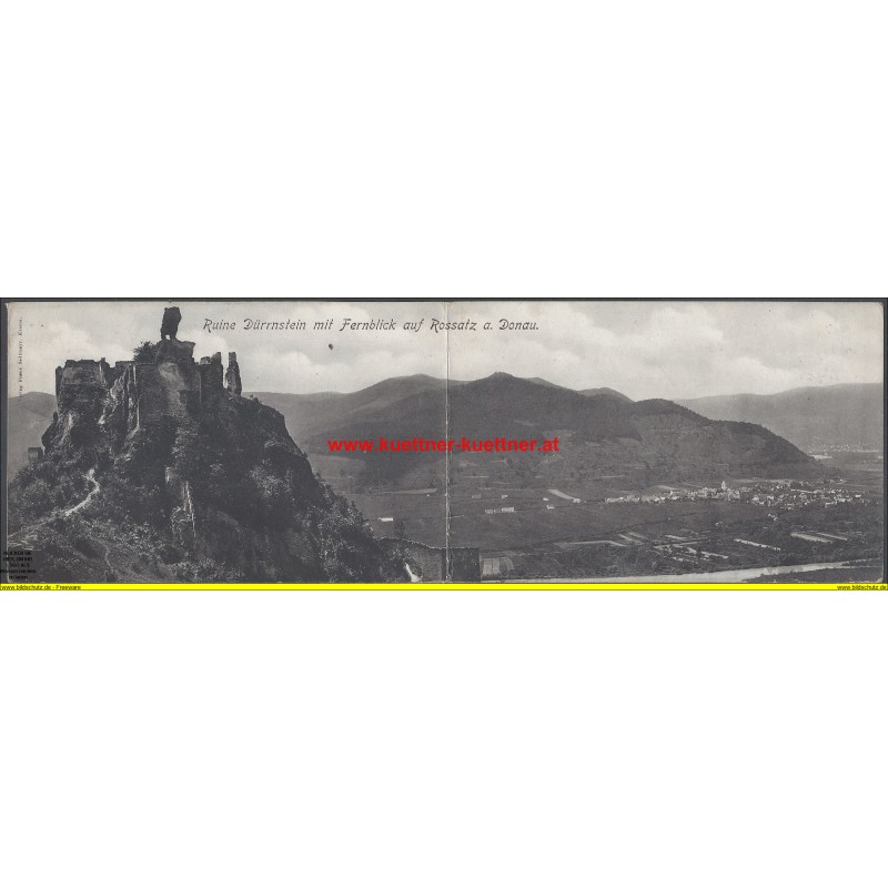 Panoramakarte Ruine Dürnstein mit Fernblick auf Rossatz Panoramakarte Ruine Dürnstein mit Fernblick auf Rossatz