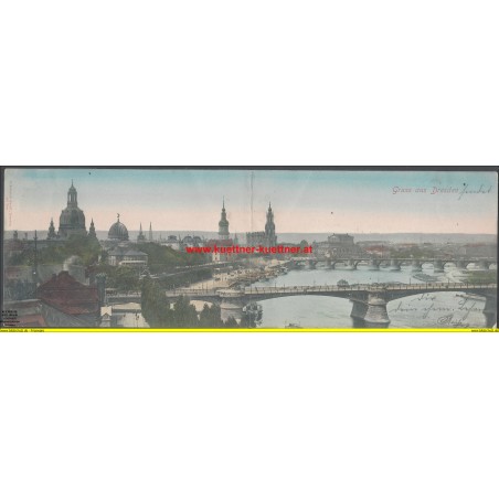 Panoramakarte Gruss aus Dresden