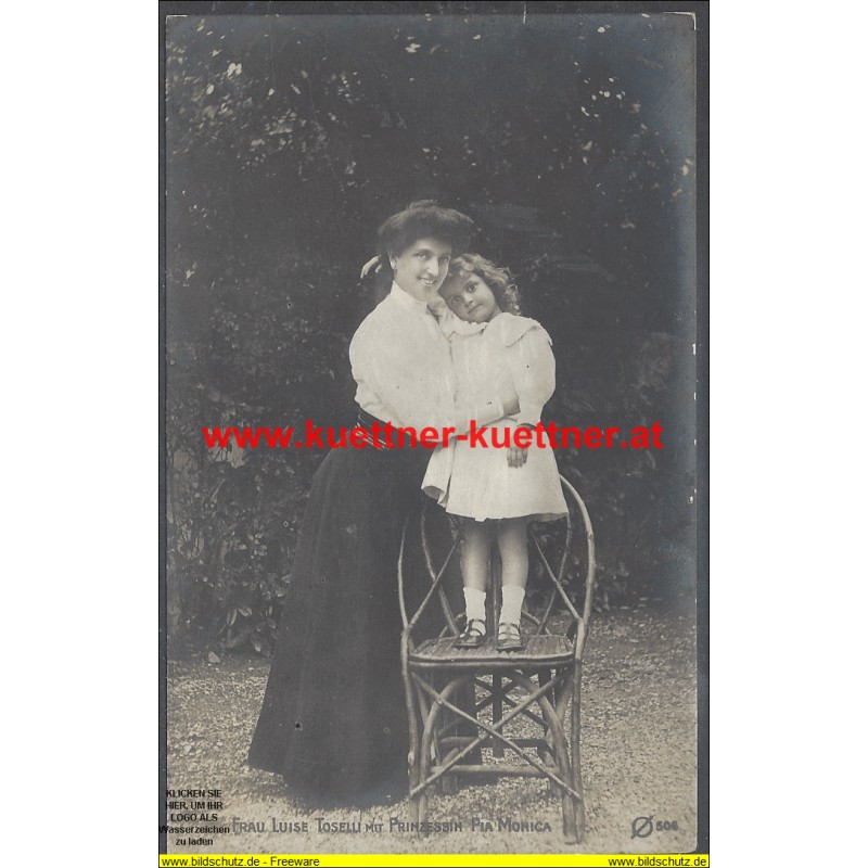 AK - Frau Luise Toselli mit Prinzessin Pia Monica AK - Frau Luise Toselli mit Prinzessin Pia Monica