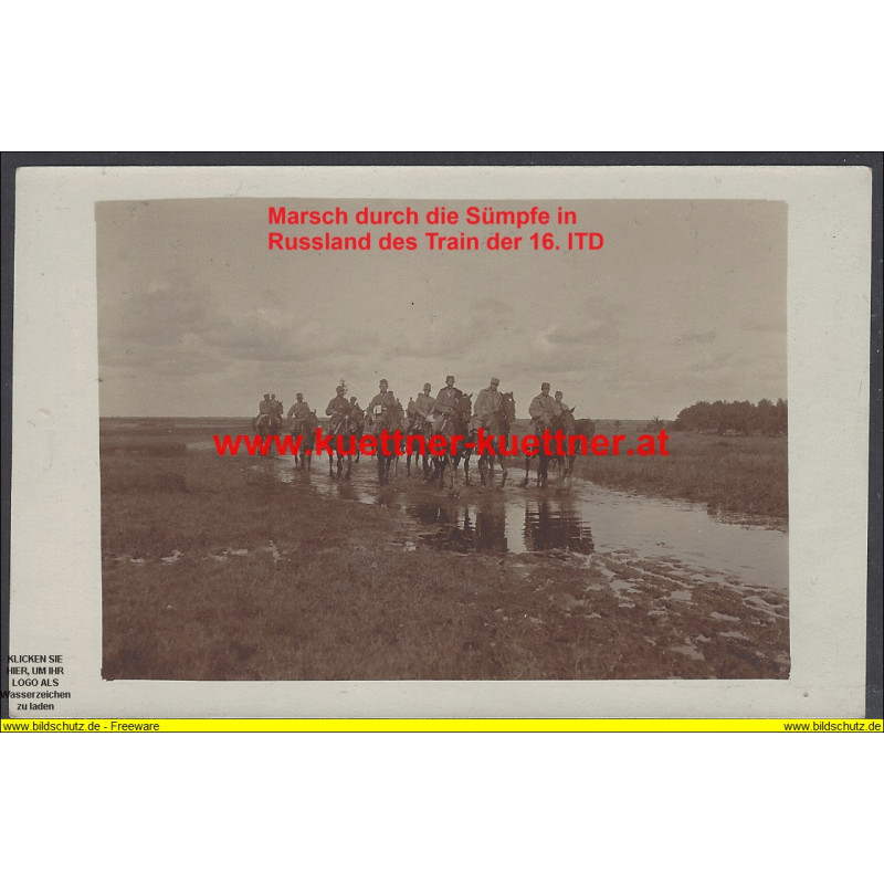 K.u.k. Foto - Marsch durch die Sümpfe in Russland (1916)