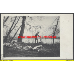 K.u.k. Foto - Rittm. Makk mit Hund in Strzelce 1915