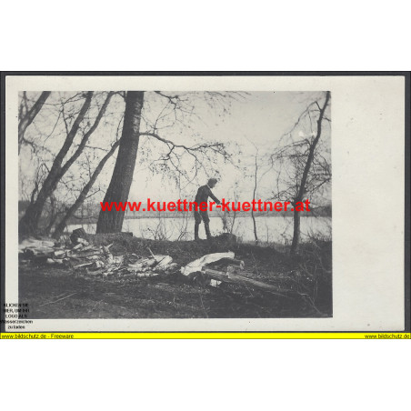 K.u.k. Foto - Rittm. Makk mit Hund in Strzelce 1915