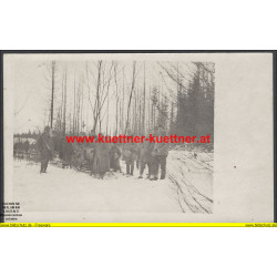 K.u.k. Foto - Jagd im Schlitten in Waksztewlany 1916