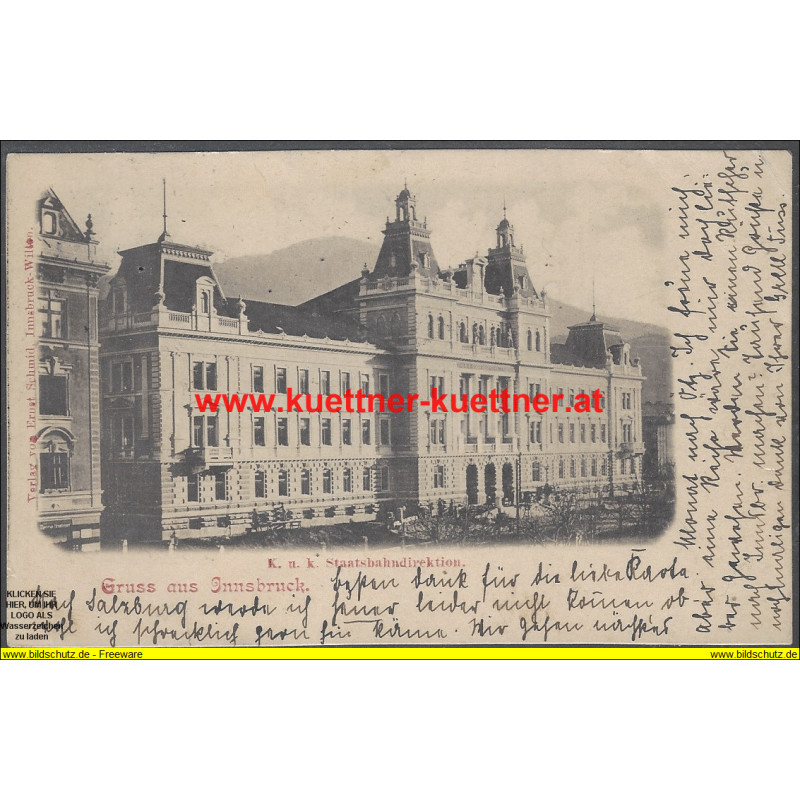 AK - Gruss aus Innsbruck - k.u.k. Staatsbahndirektion (T)