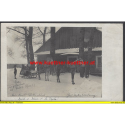 K.u.k. Foto - Rittm. Makk mit Kmdt.-Schlitten Gut Waksztewlany 1916
