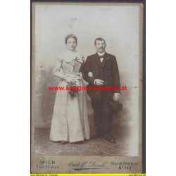 Alte Fotografie Photo Denk, Wien, Brautpaar