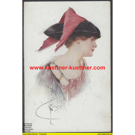 AK - Frau mit Hut
