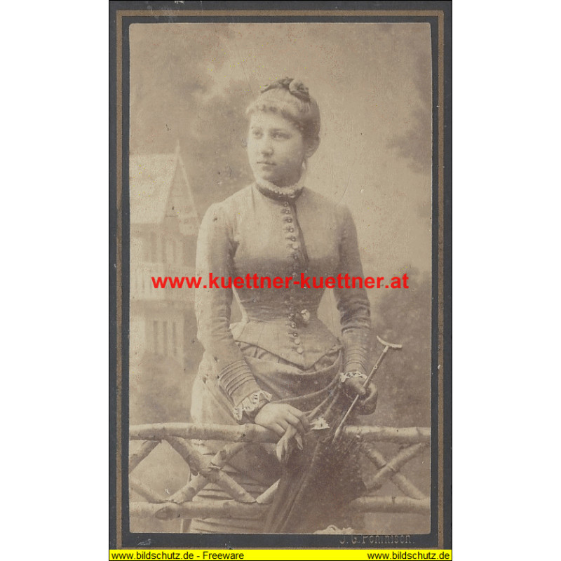 CdV - Dame mit Schirm Photo Pohlnisch, Krems a. d. D.