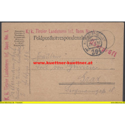 Feldpost 294 K.k. Tiroler Landsturm Inf. Baon No.1