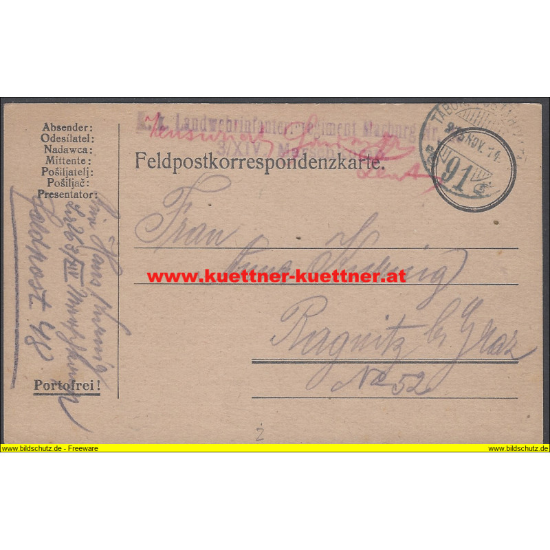 FP 91 K.k. Landwehrinfanterieregiment Marburg