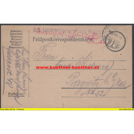 FP 91 K.k. Landwehrinfanterieregiment Marburg