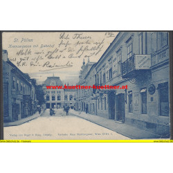 AK - St. Pölten - Kremsergasse mit Bahnhof (NÖ)