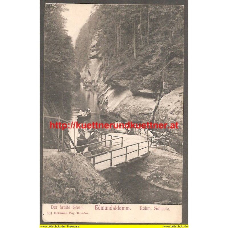 AK - Edmundsklamm - Der breite Stein - Böhm. Schweiz