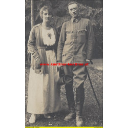 AK - Foto - Generalmajor Albert v. Kaltenborn mit Frau (1918)