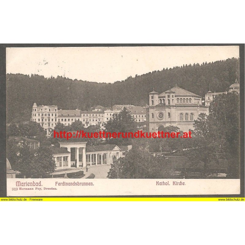 AK - Marienbad - Marianske Lazne - Ferdinandsbrunnen (1908)