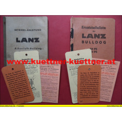 Konvolut Lanz Bulldog Betriebsanleitung u. Ersatzteileliste (1940)