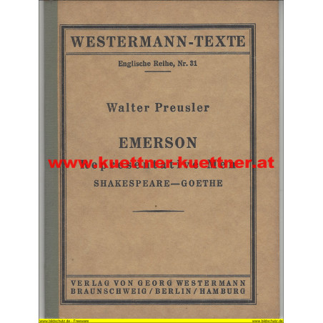 Westermann-Texte Englische Reihe Nr.31 - Emerson | Küttner & Küttner