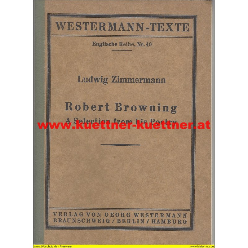 Westermann-Texte Englische Reihe Nr.40 - Robert Browning | Küttner & Küttner