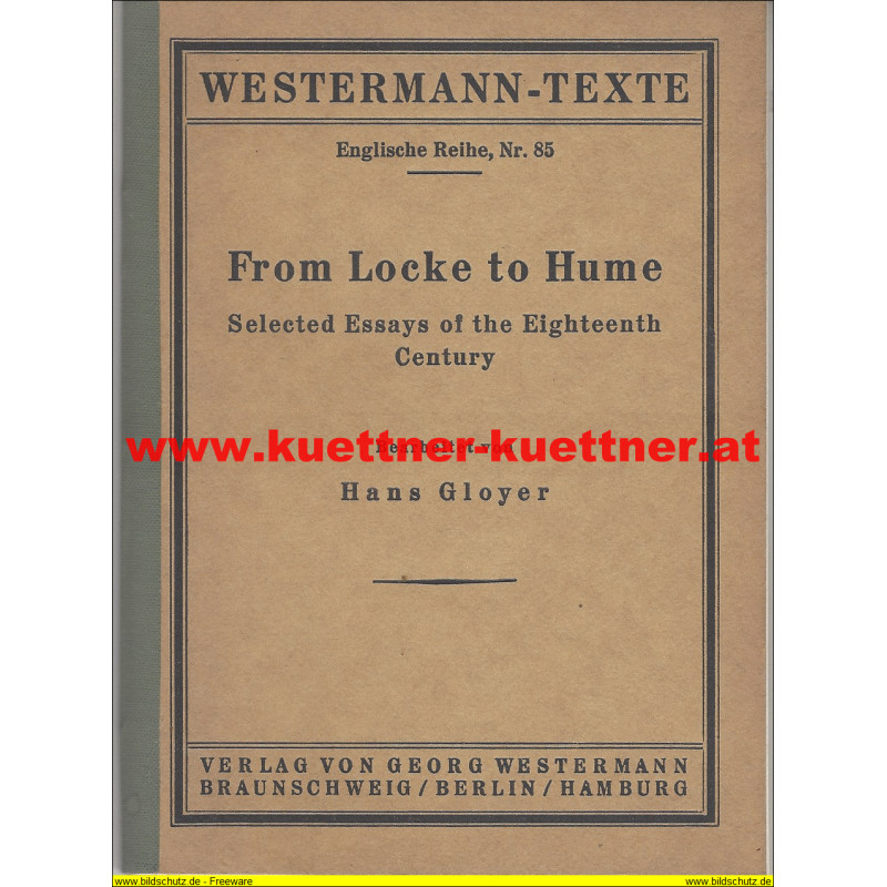 Westermann-Texte Englische Reihe Nr.85 - From Locke to Hume