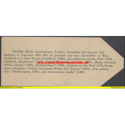 Lesezeichen Olleschau Nr.361 Felix Salten