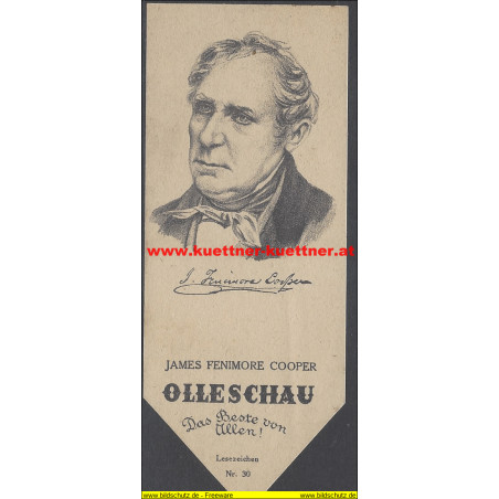 Lesezeichen Olleschau Nr.30 James Fenimore Cooper