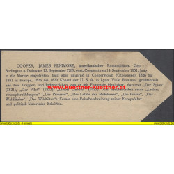 Lesezeichen Olleschau Nr.30 James Fenimore Cooper