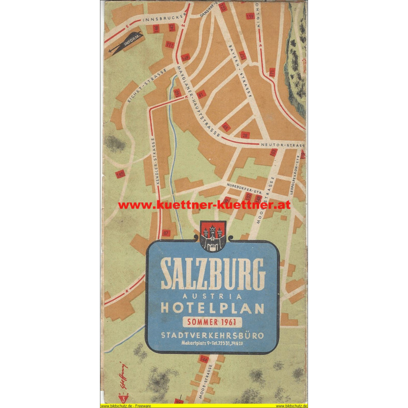 Prospekt Salzburg Hotelplan Sommer 1961