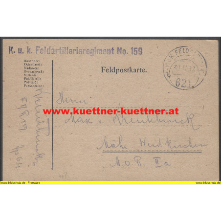 Feldpost 621 k.u.k. Feldartillerieregiment No.159